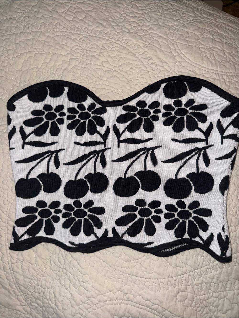 Anthropology- Agathe Marty Printed Scallop Sweater Tube Top - Picture 5 of 9